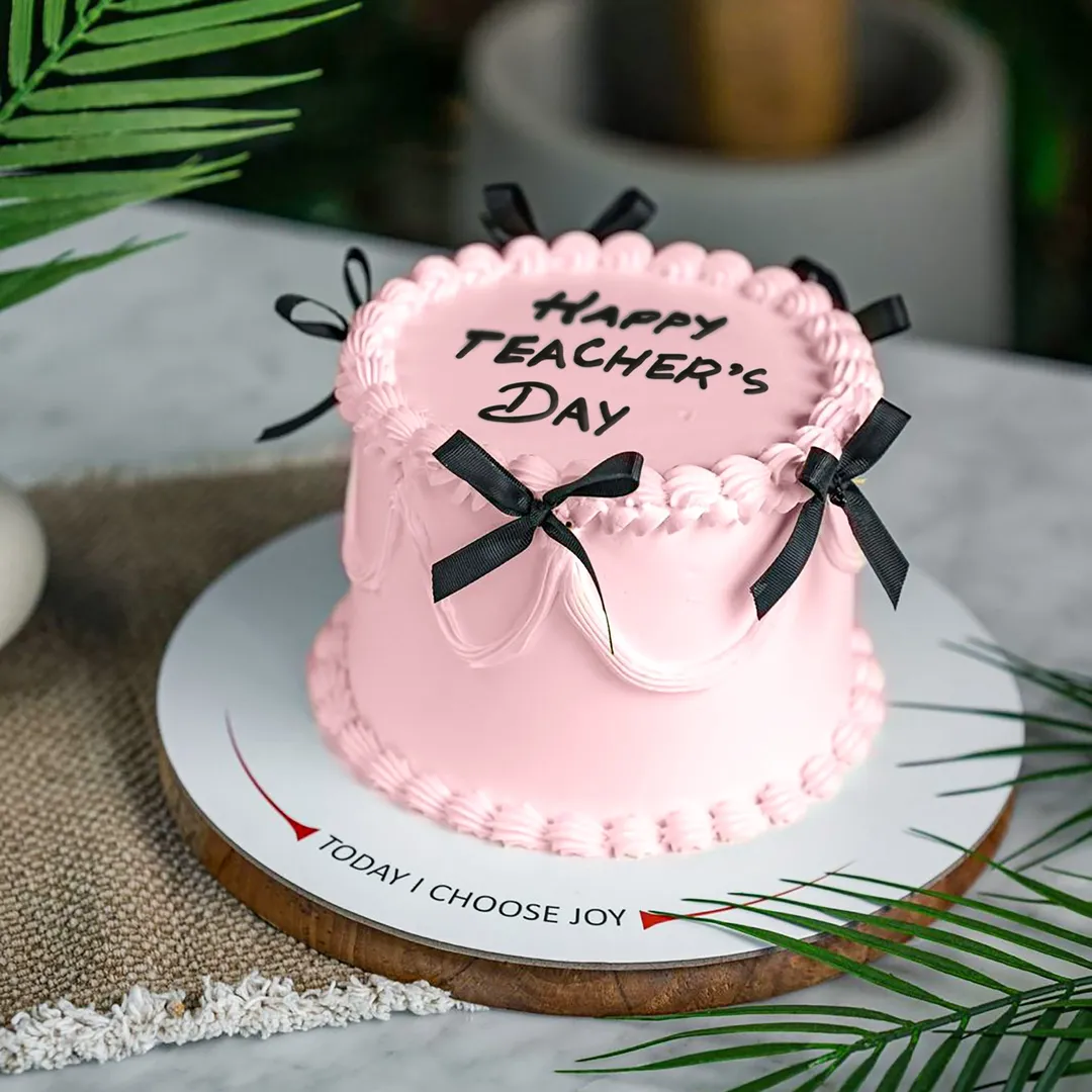 Teacher's Classic Ribbon Cake - Pink