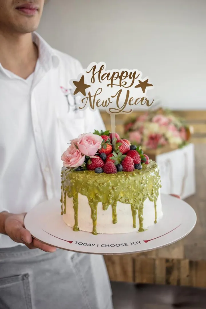 Rose Pistachio New Year Cake