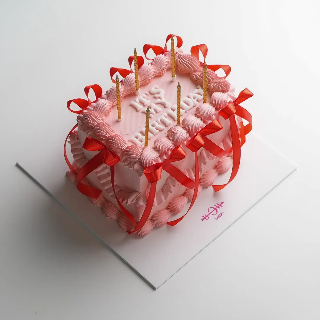Red Bow Birthday Cake 🎀🎂