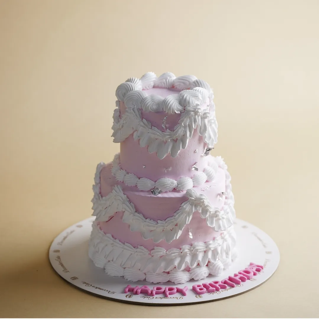 Double pink cake cream birthday mix chocolate vanilla 6inch