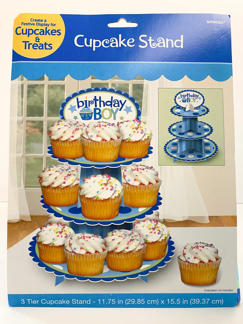 Birthday Boy cupcake stand