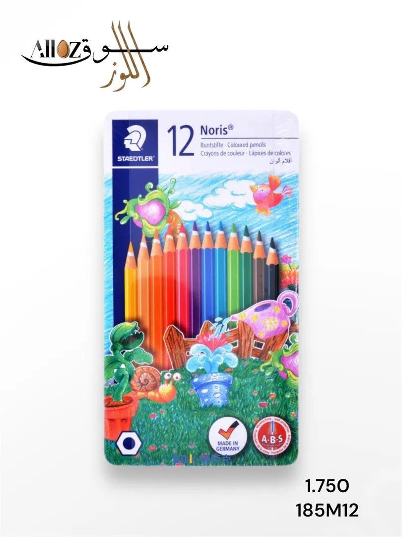 الوان خشبية علبة حديد 12 لون STAEDTLER 185M12