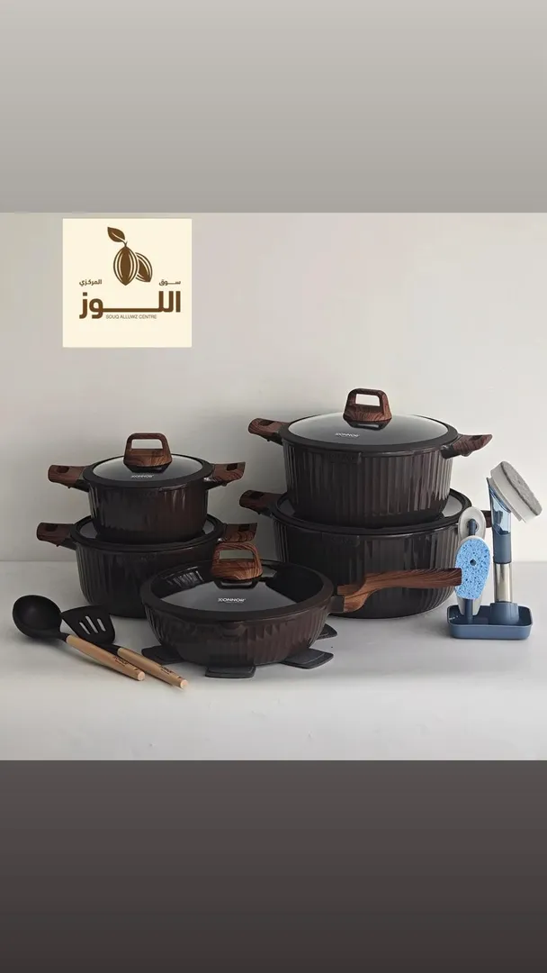 طقم جدور جرانيت 15 قطعة بني مخطط