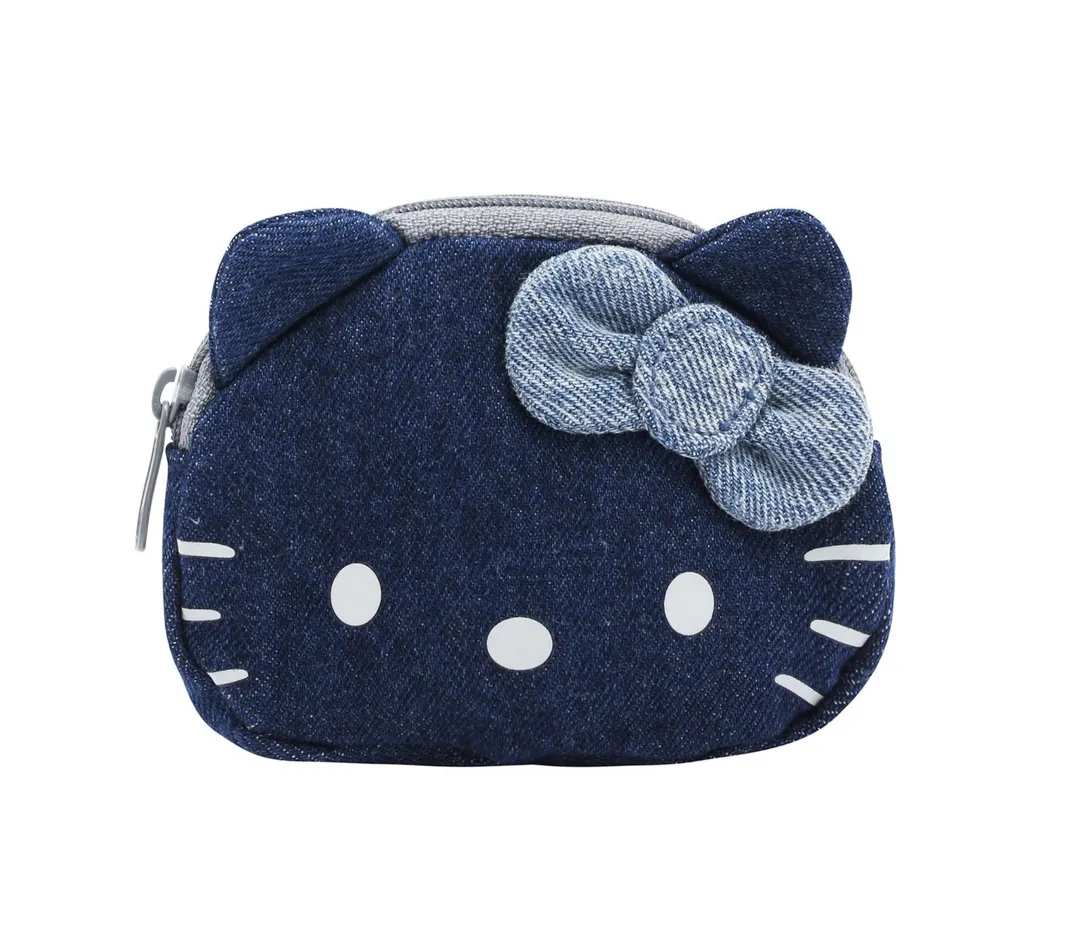 Hello Kitty Denim Coin Purse Blue