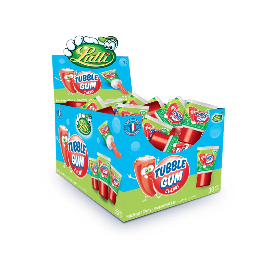 Tubble Cherry Bubble Gum 36 Pieces