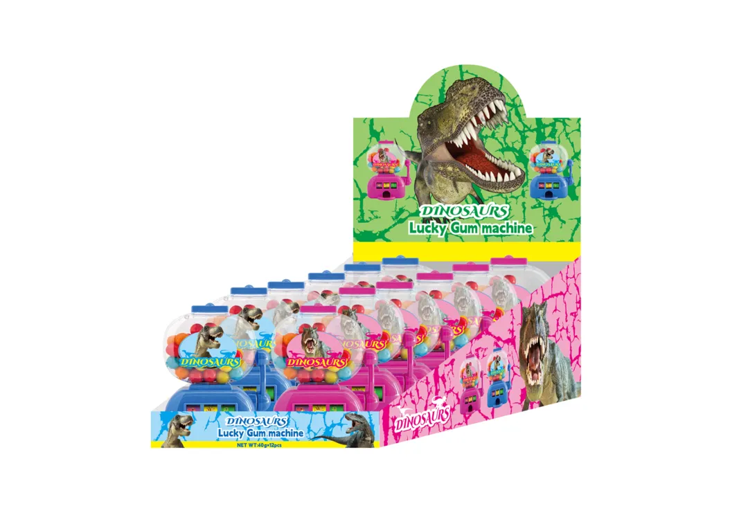 Dinosaurs Lucky Gum Machine 40g x 12 Pieces
