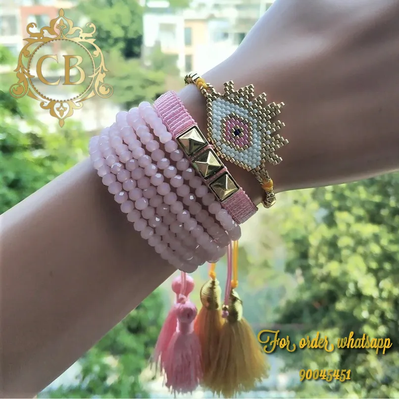 Pink Turkish Eyes Bracelets