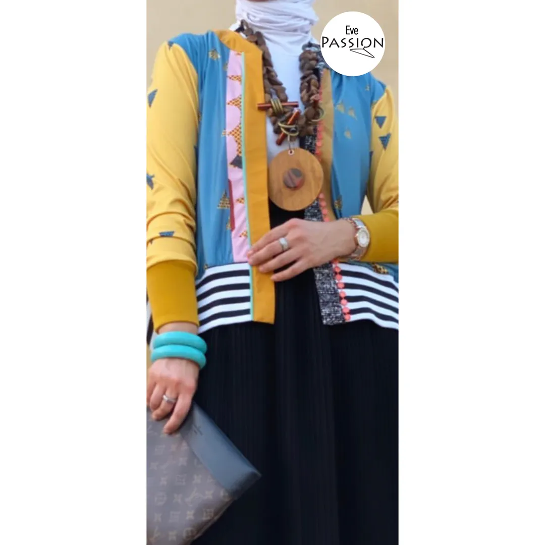 Short Strip Back Cardigan