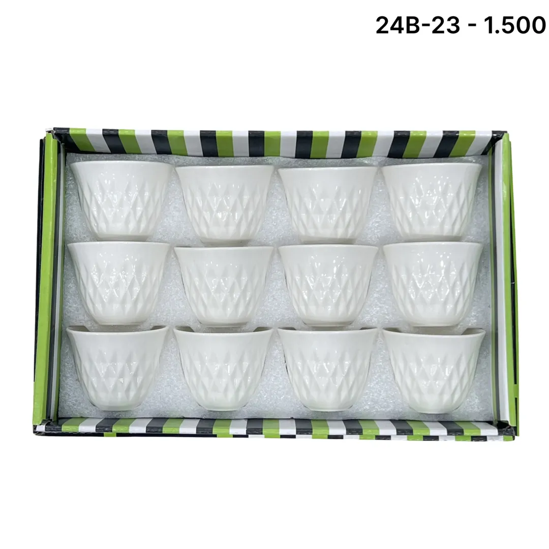 فناجيل ابيض 12 قطعة 24B-23