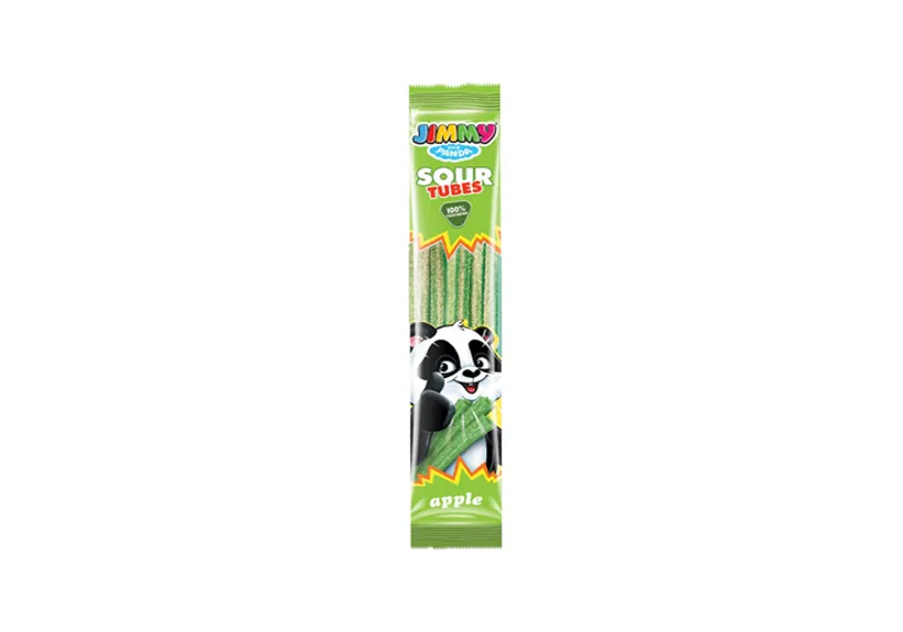 Tayas Jimmy Sour Flavored Apple Tubes 30gr x 24 Pieces