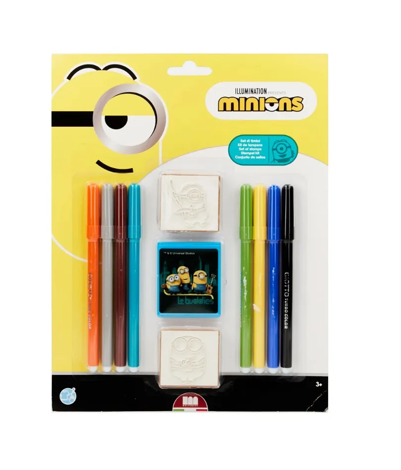 Minions Set Of Stamps & Coloured Pens