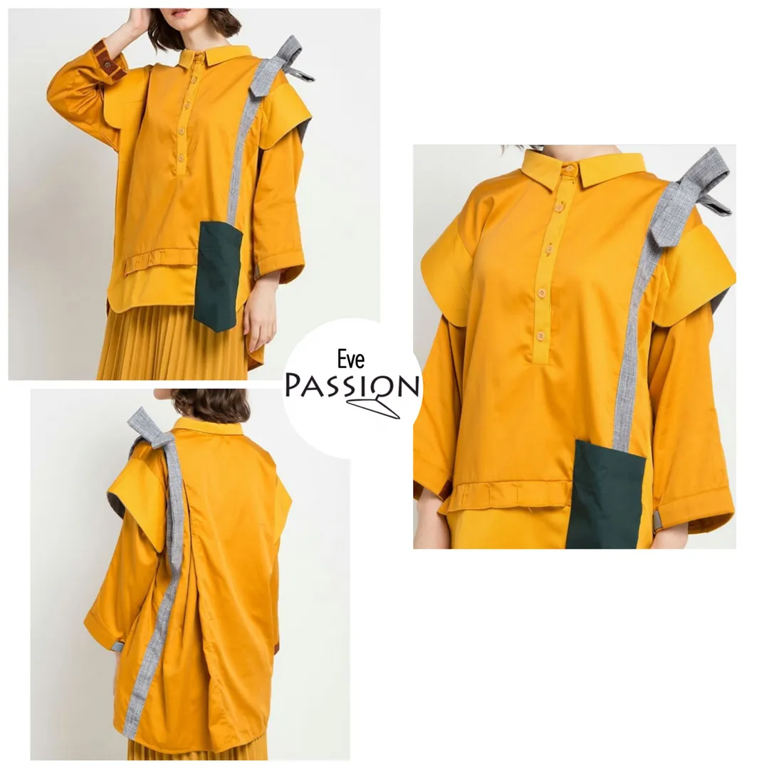 Yellow Shirt- Bow On Shoulder
