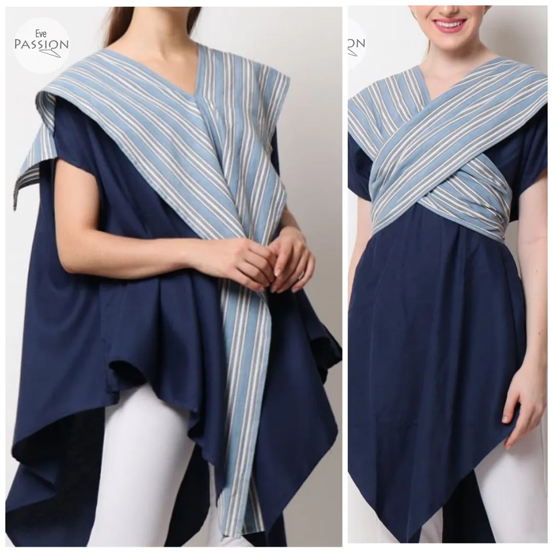 Wrap Dark Blue Top