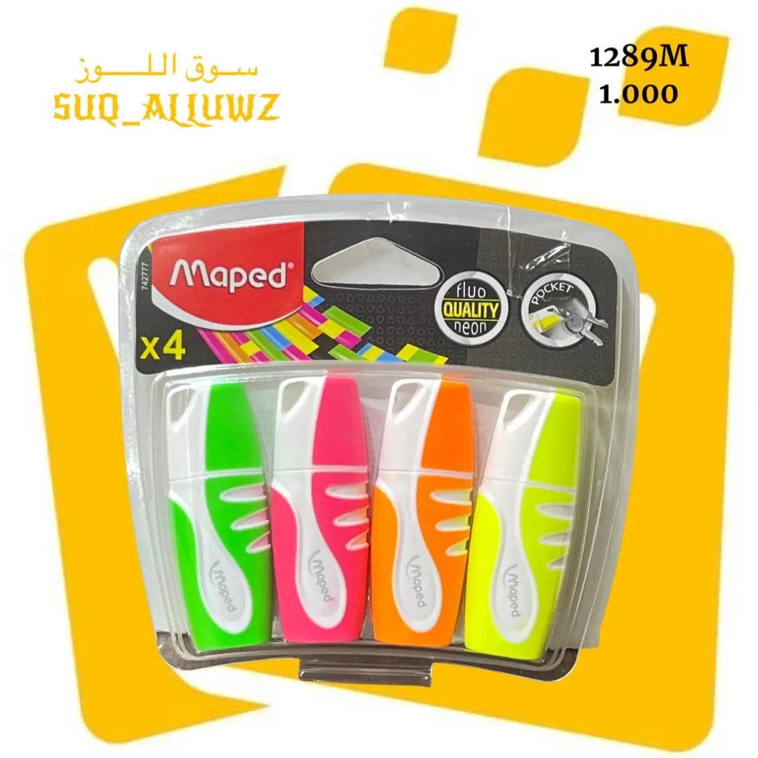 اقلام هايلايتر 4 لون 1289M