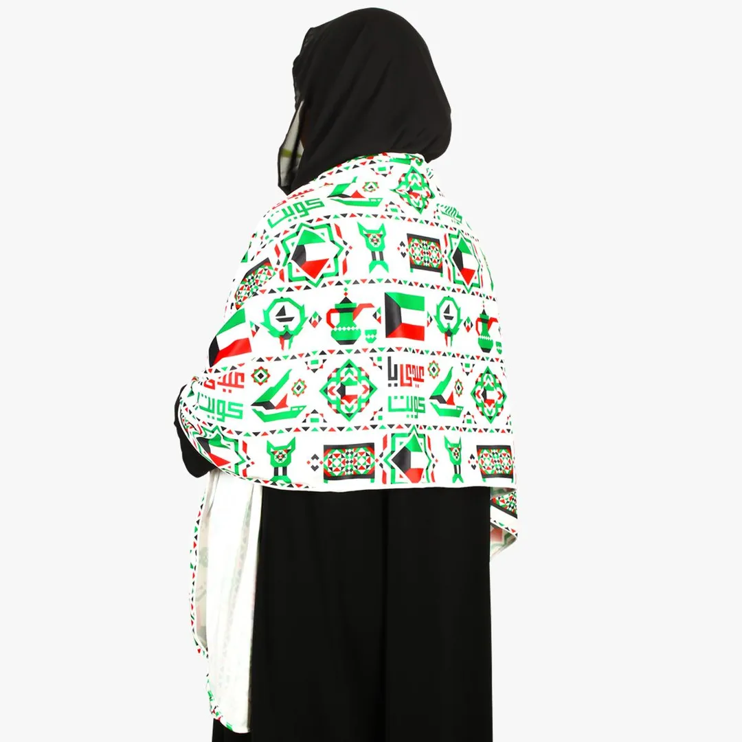 شال العيد الوطني ابيض