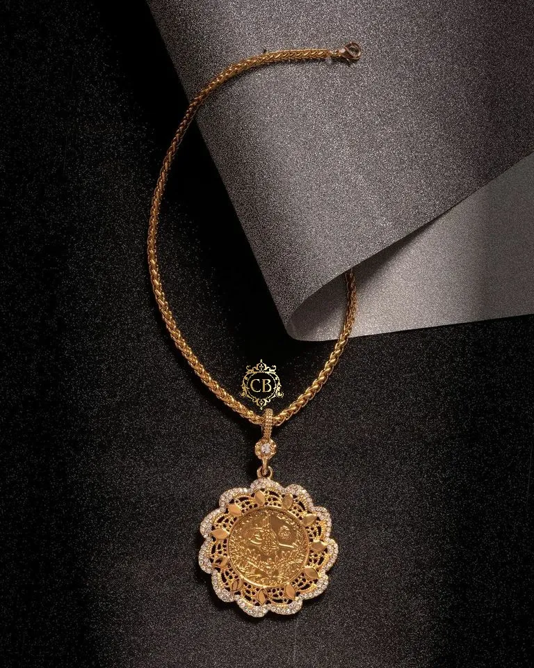 Ottoman Lira with Gold Frame And Crystal Gold-plated