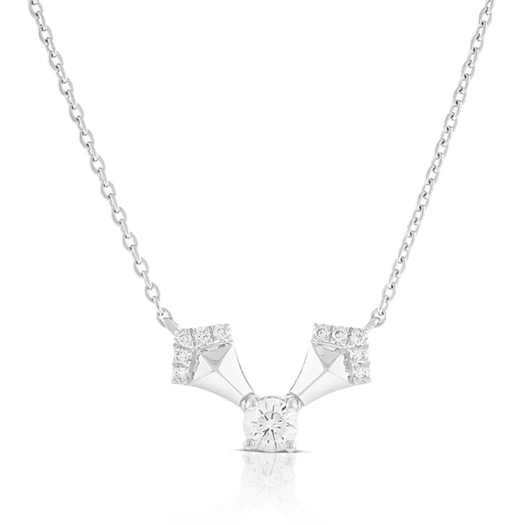 Jade Trau For Signature Forevermark Diamond "V" Swing Necklace In Platinum