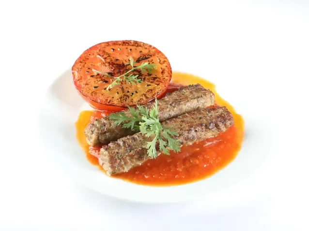 Iraqi kebab & roasted tomato