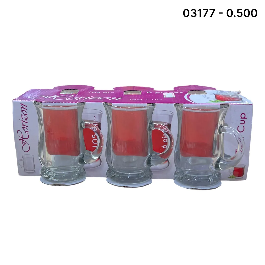 طقم استكانات 6 قطعة سادة 03177