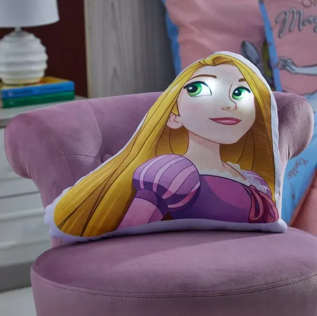 Rapunzel Head Shape Cushion With LED Lightning