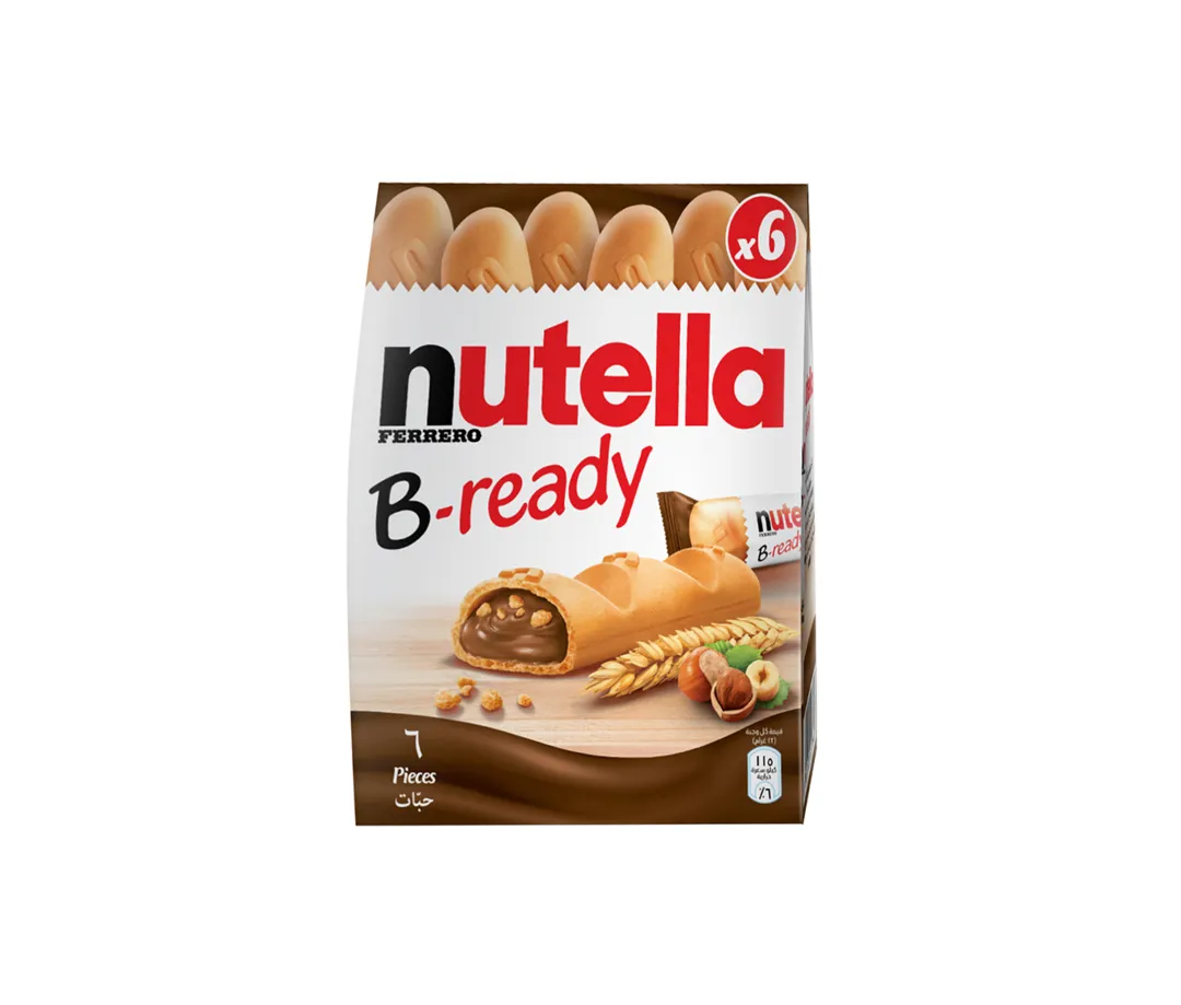 Nutella B-Ready Biscuits Filled with Chocolate and Hazelnut Paste 6 Pieces X 22G