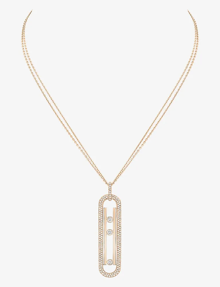 Messika Move 10Th 18Ct Rose-Gold And Diamond Necklace
