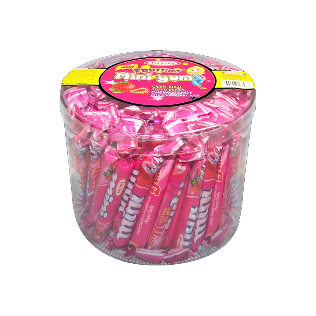 Tayas Miniyum Strawberry Flavor Soft Chewy Candy Sticks 120 Pieces