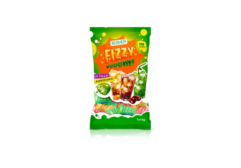 Roshen Fizzy Boom Candy with Mixed Soda Flavors 1kg