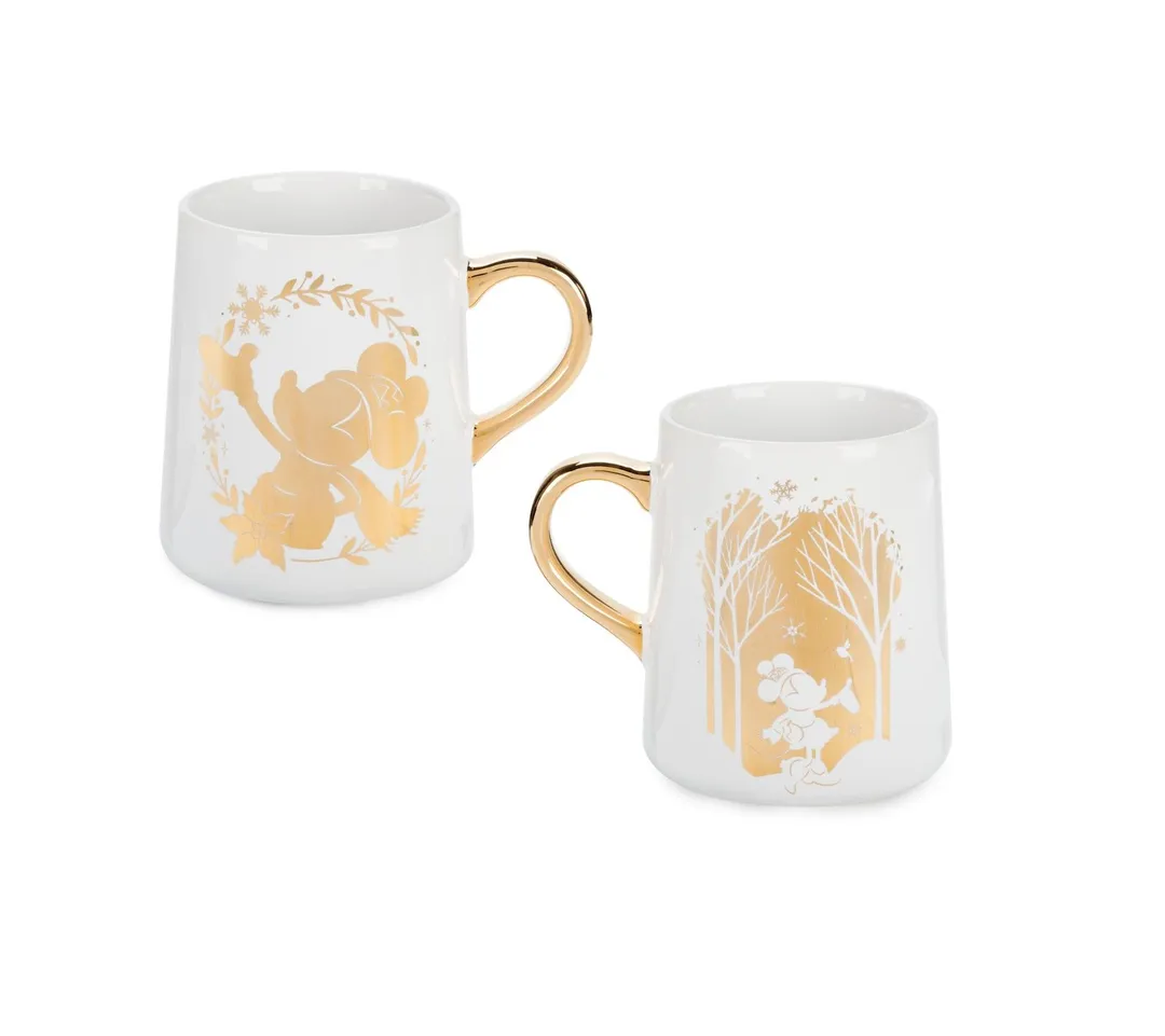 Large Mickey & Minnie Mouse Gold/White Mug 454 ML