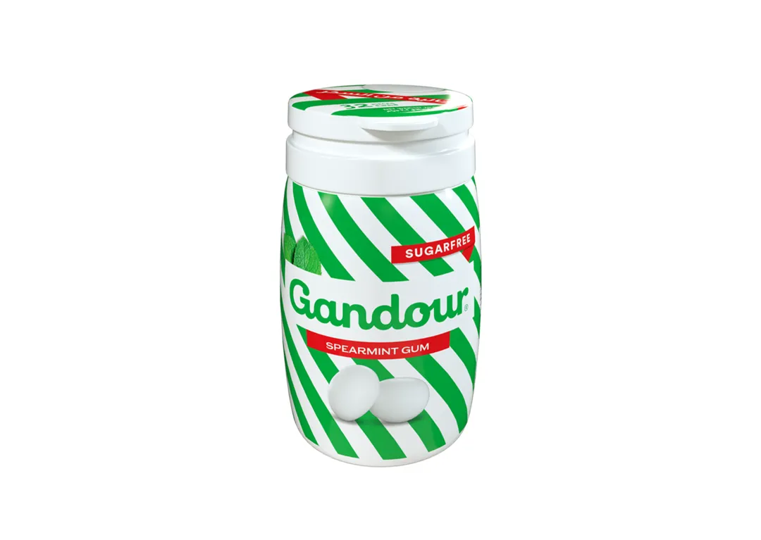 Gandour Spearmint Flavor Gum 32 Pieces in Canister