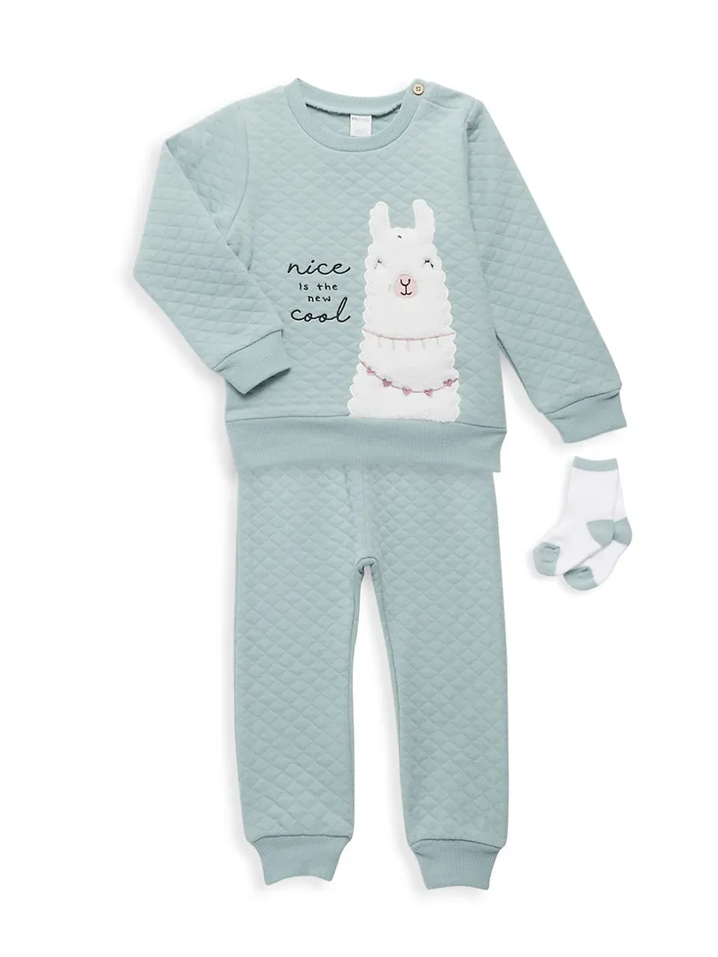 Baby 3PCS Llama Sweatshirt, Pants & Socks Set