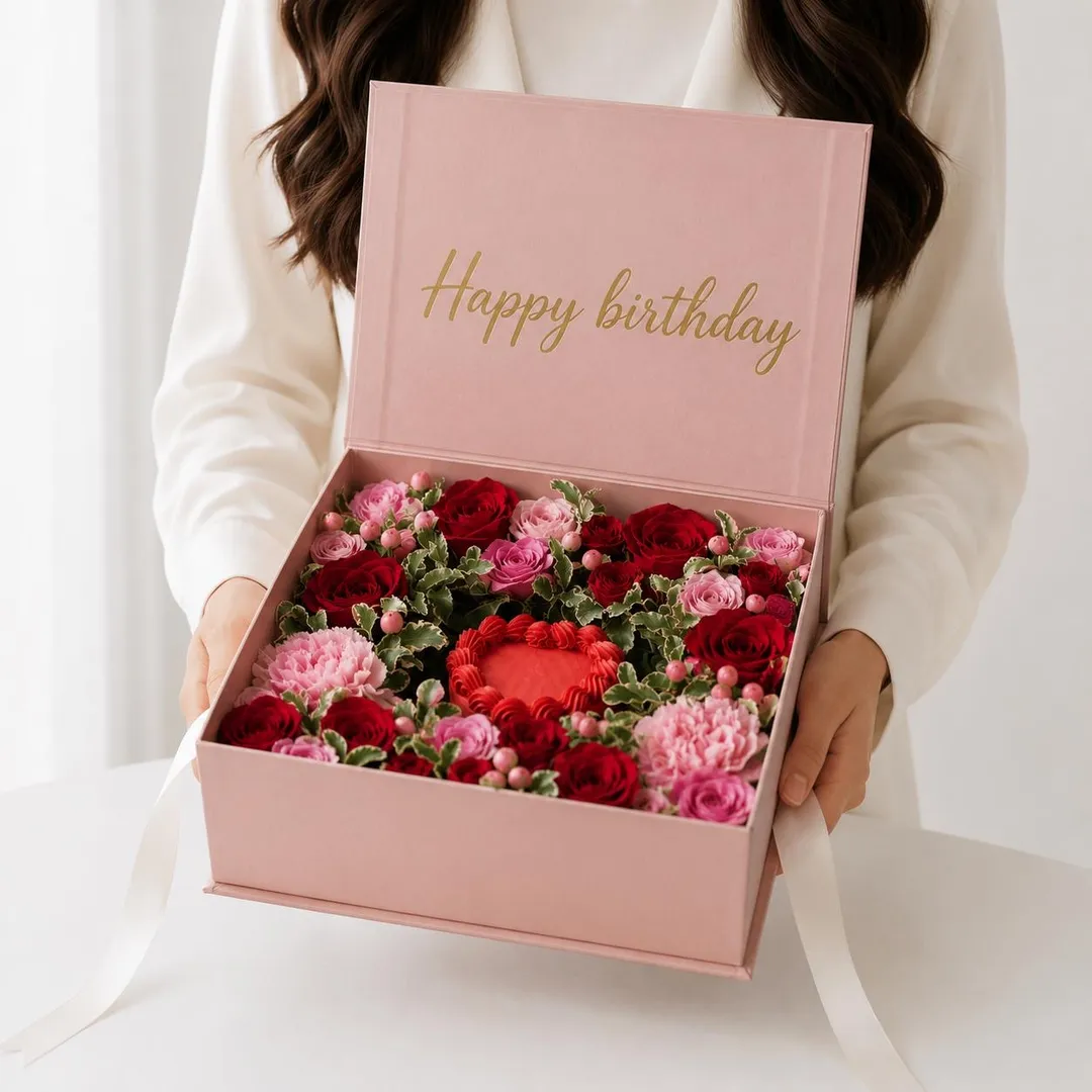 D box red cake I love you 2 inch mix chocolate vanilla
