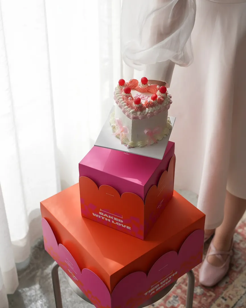 Cherry Heart Cake 🎀🍒
