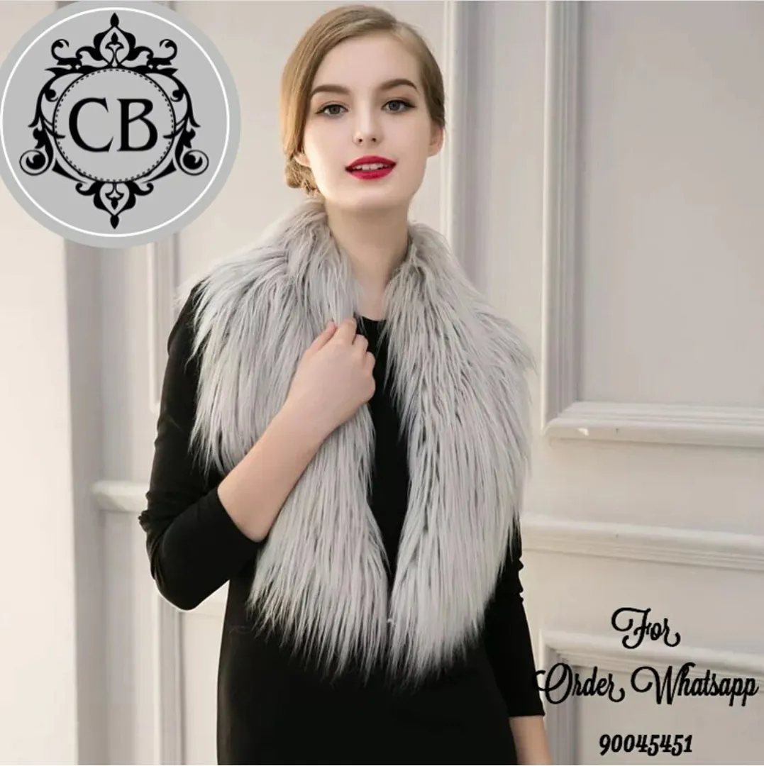 Gray Fur Scarf