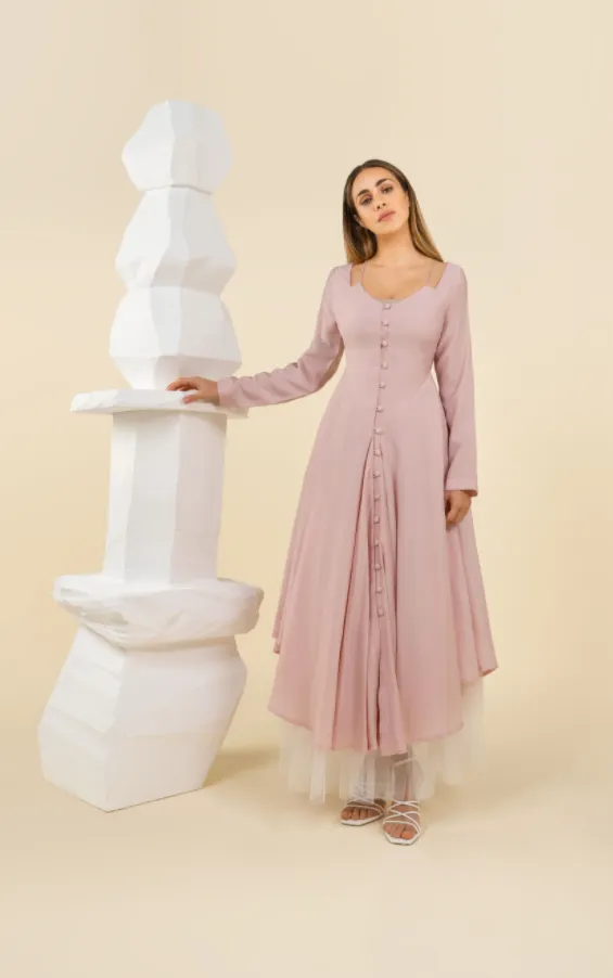 Tulle kaftan dress