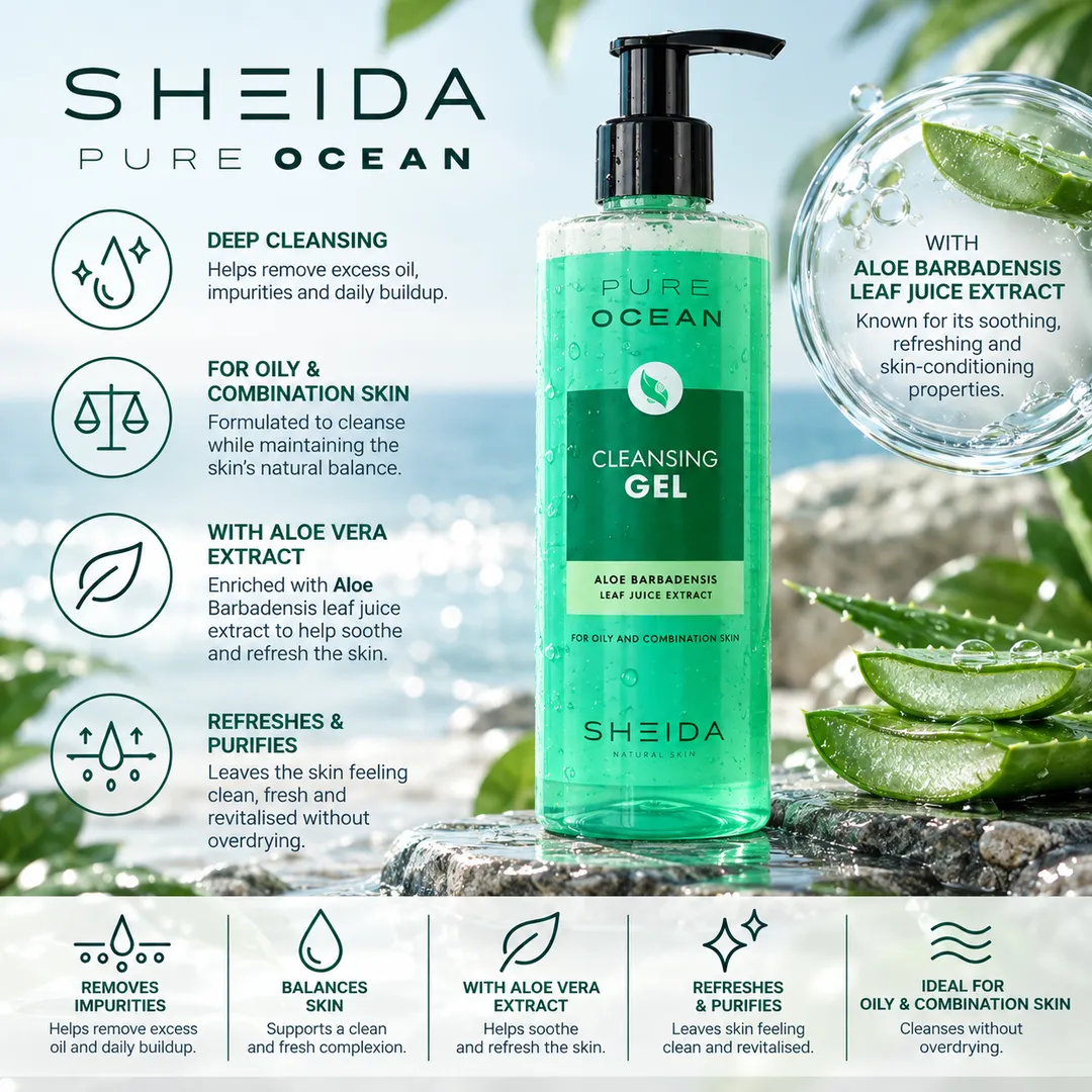 SHEIDA Pure Ocean Cleansing Gel for Oily & Combination Skin