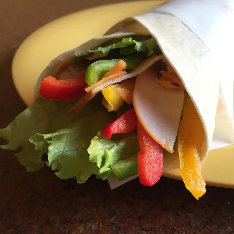 Turkey Cheddar Wrap with Vegetables