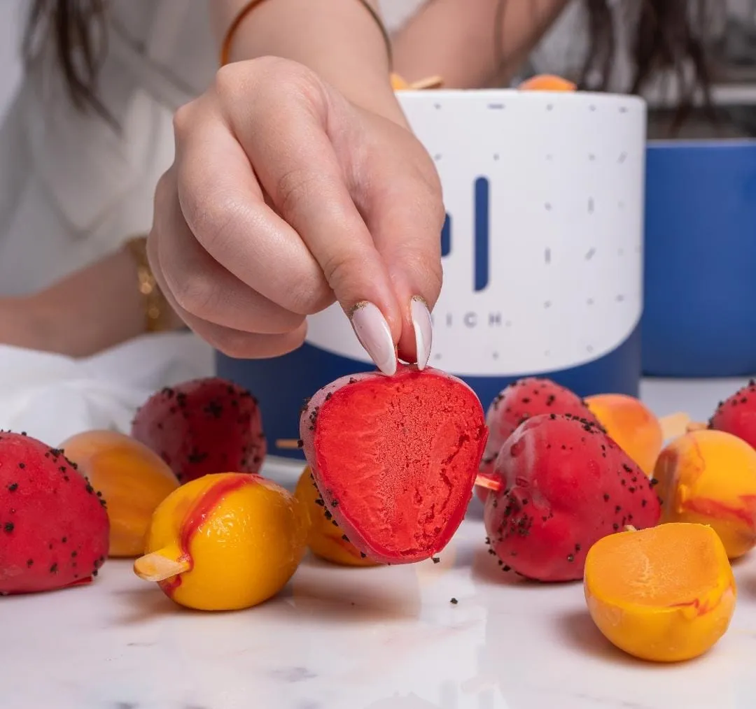 mango strawberry icecream bites
