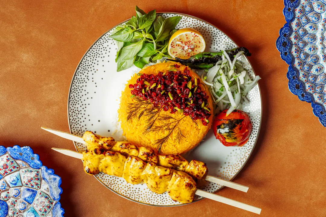 Tahchin Jujeh Kabab (shish tawook)
