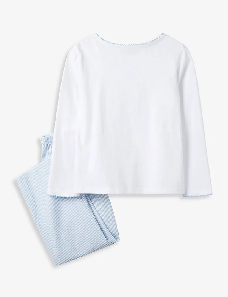 The Little White Company Horseshoe-Embroidered Cotton Pyjamas