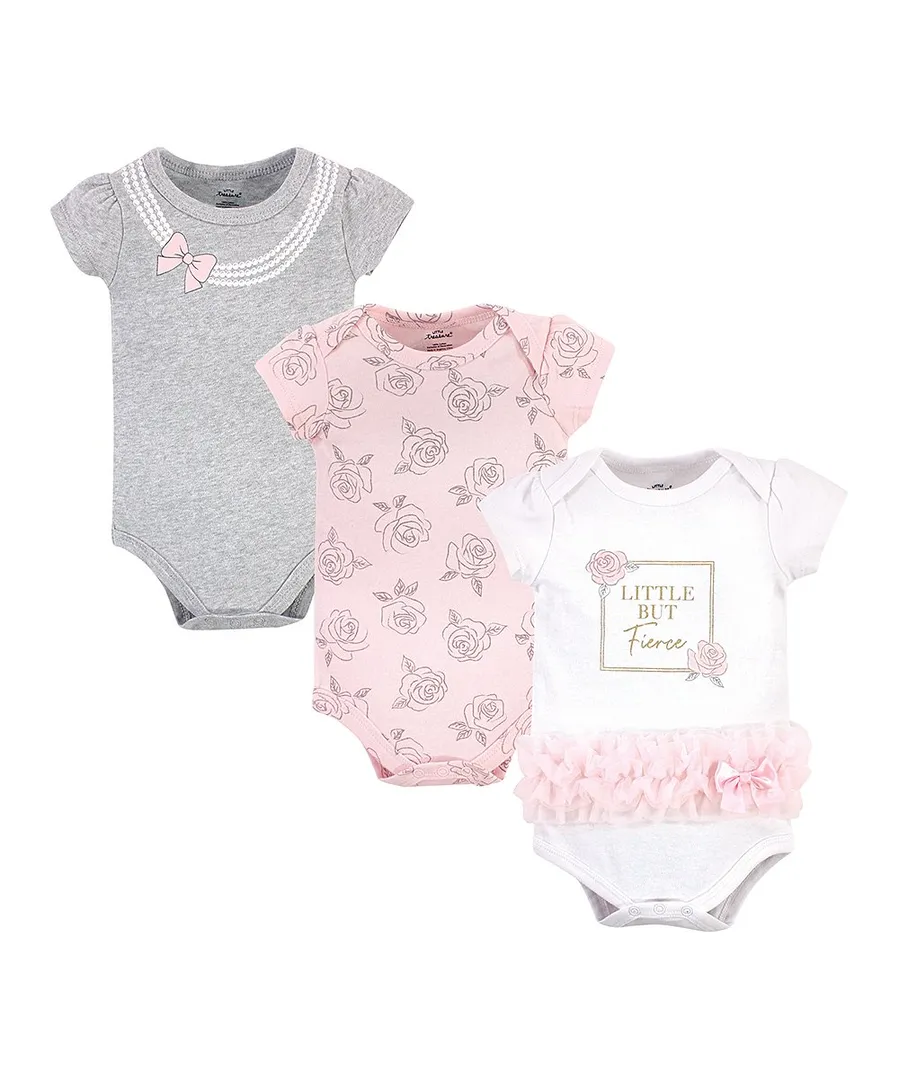 'Little But Fierce' Cotton Bodysuit Set
