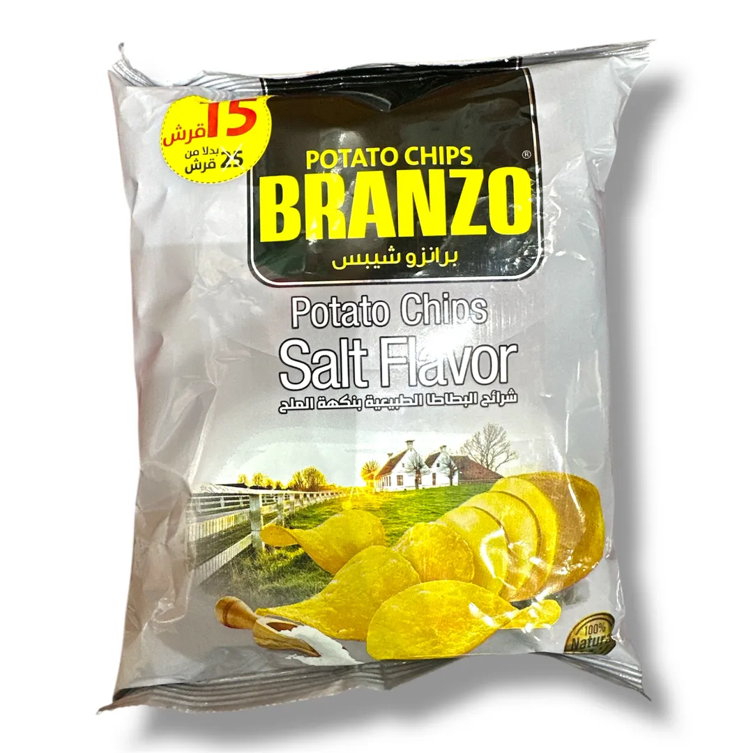 Branzo chips with salt