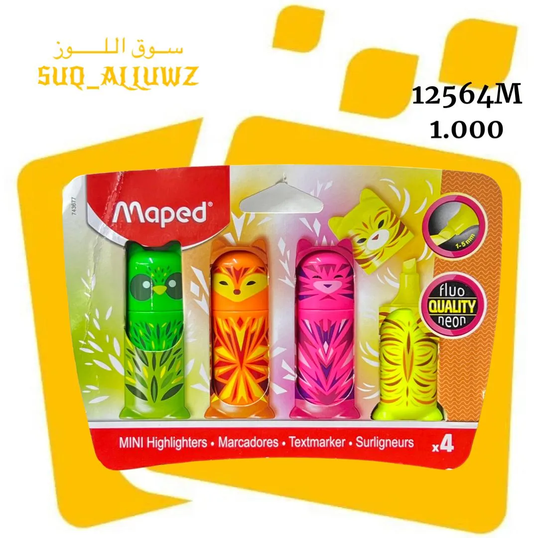 طقم اقلام هايلايتر 6 لون اشكال 12564M Maped
