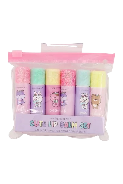 6 PCS Lip Balm Set Fruits Scented