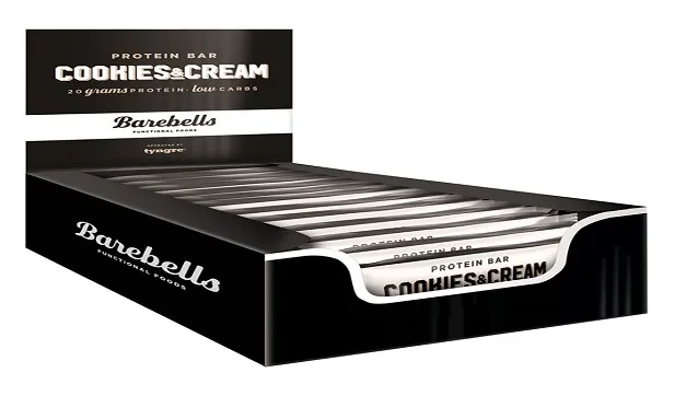 BAREBELLS PROTEIN BAR COOKIES CREAM BOX X 12 PEC