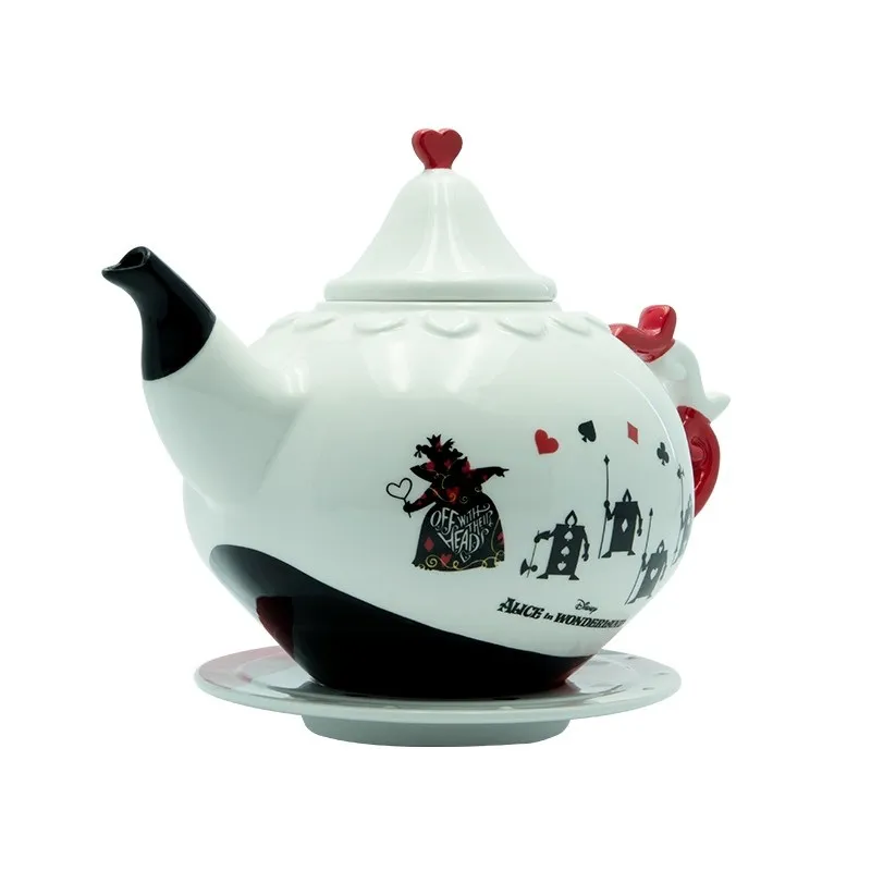 Alice in Wonderland Teapot & Plate - Queen of Hearts