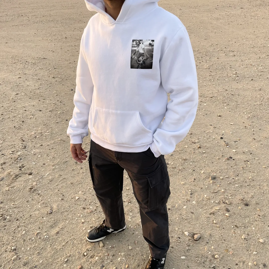 Brad Pitt White Hoodie
