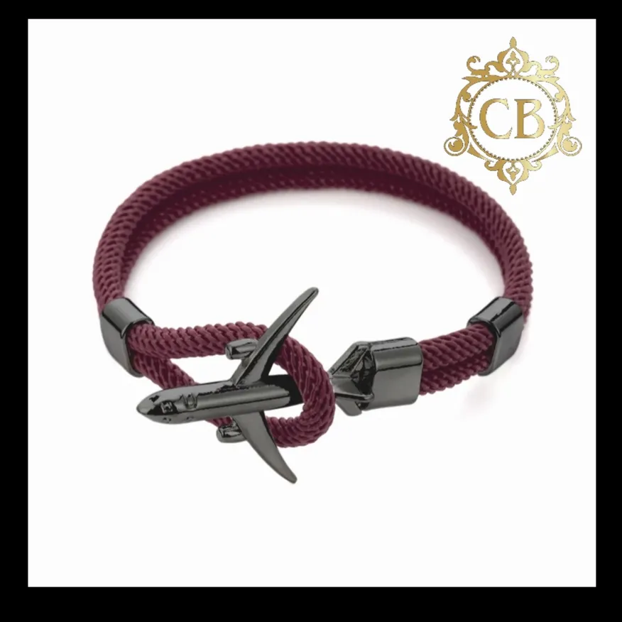 Burgundy w Black Bracelet