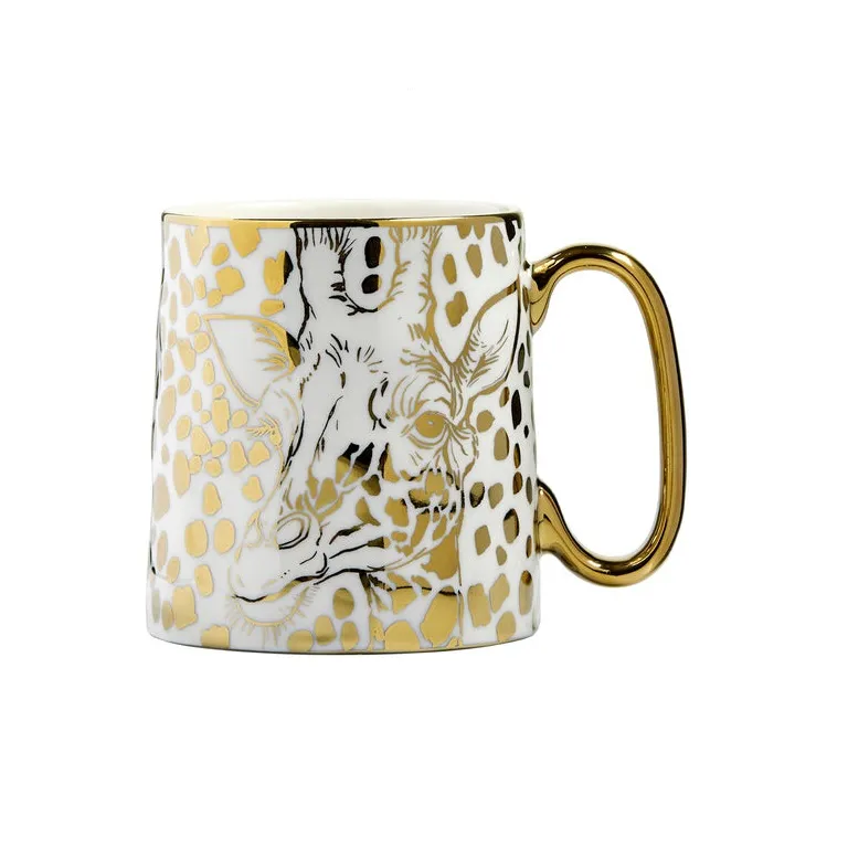 Giraffe Mug With Gold Handle