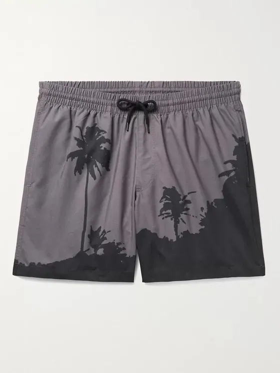 شورت سباحة متوسط الطول مطبوع عليه أشجار نحيل - Dries Van Noten